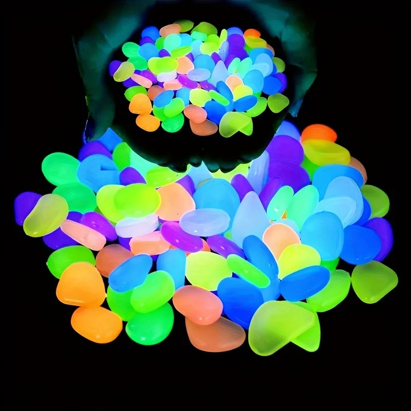 Aquarium Fish Small - 50-200 stuks Glow-in-the-dark kiezelstenen, lichtgevende mini-stenen,