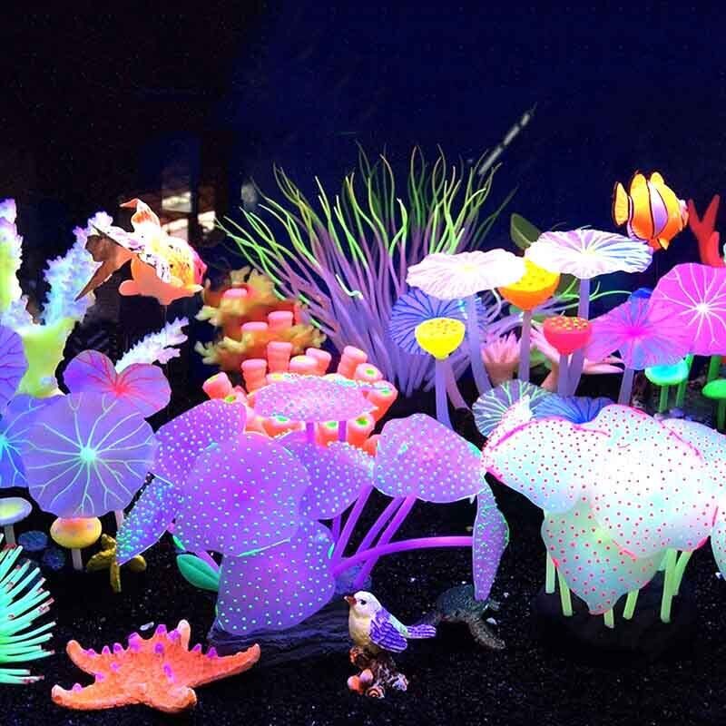 Siliconen gloeiende landschaps - Aquarium Fish Artificial recensie en prijs