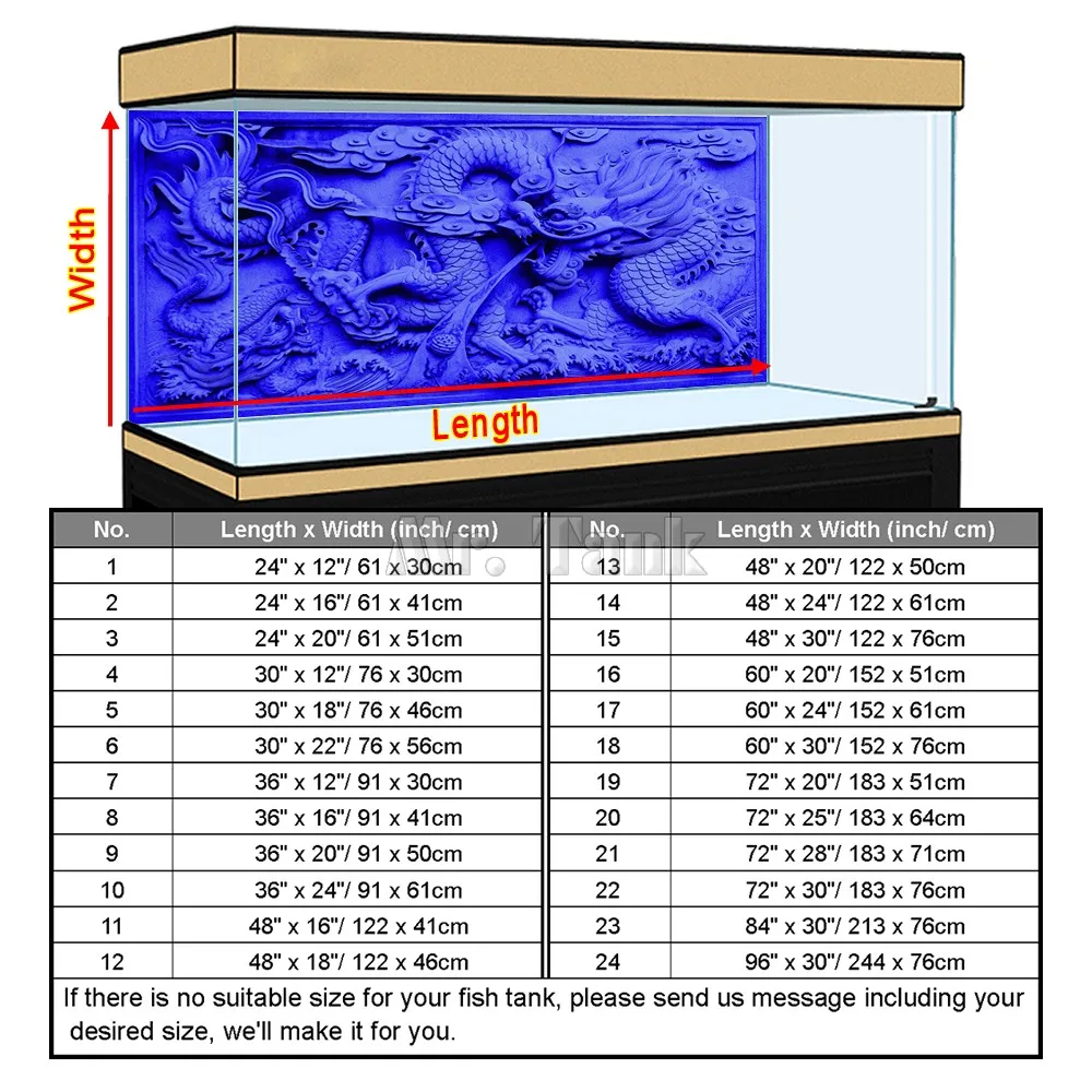 Custom Size Aquarium Achtergro - Aquarium Fish Dragon recensie en prijs