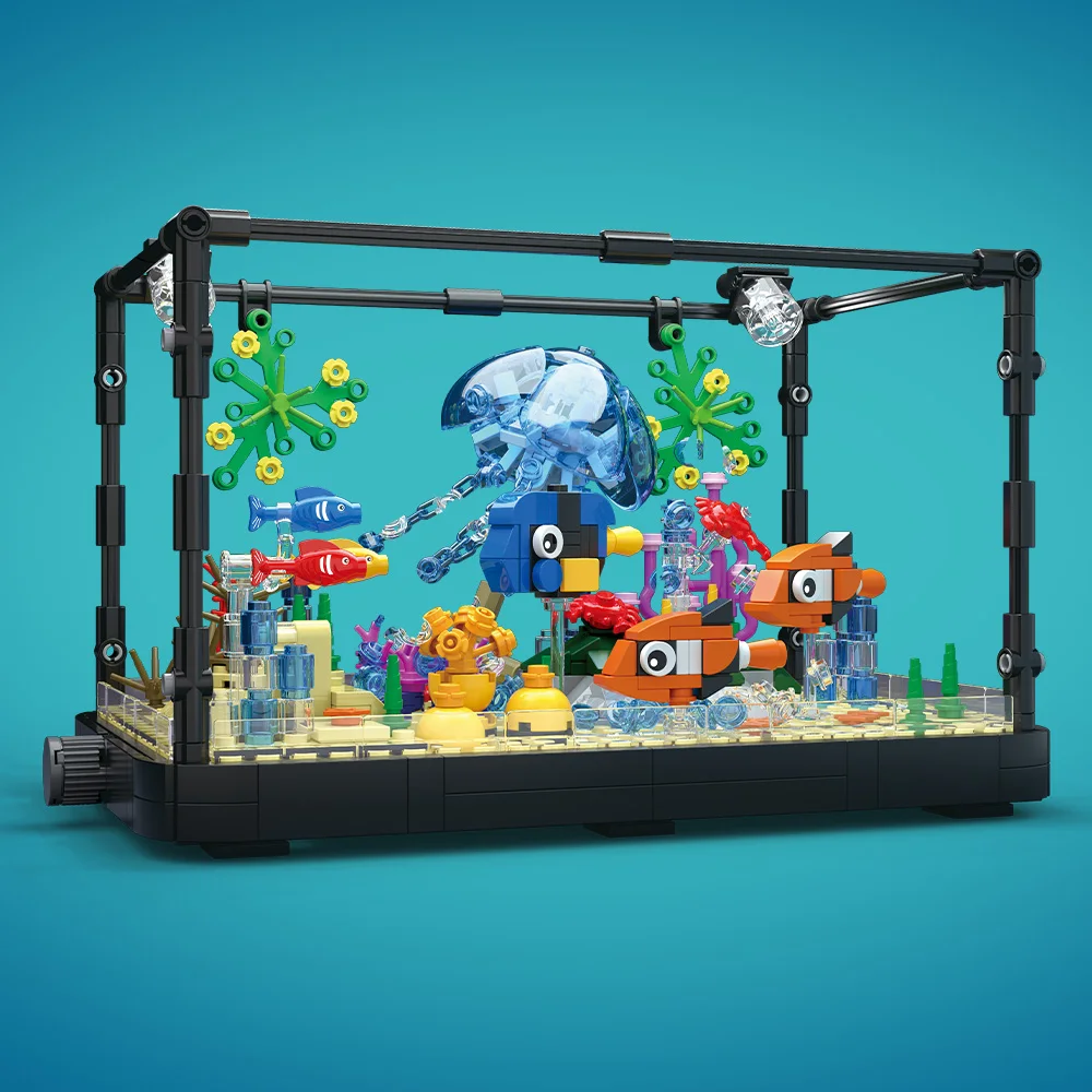 Aquarium bouwsteenset met lich - Fish Toy In Aquarium recensie en prijs
