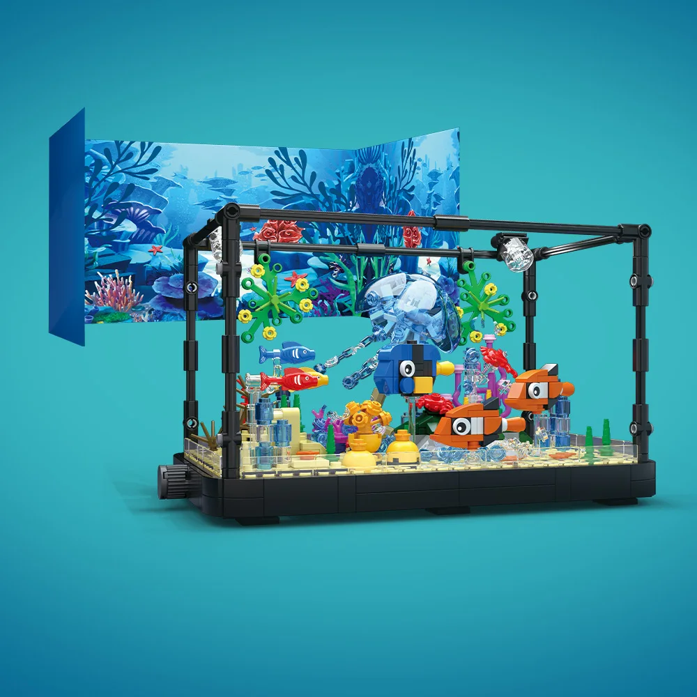 Aquarium bouwsteenset met lich - Fish Toy In Aquarium recensie en prijs