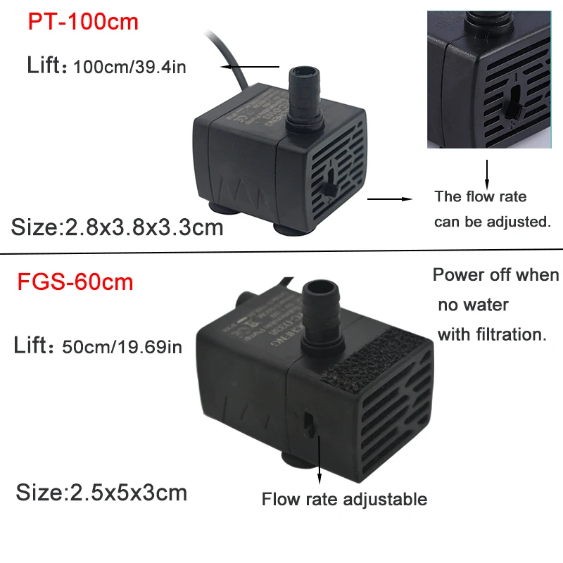 USB Aquarium Dompelpomp, 5V 5W - Aquarium Fish Images recensie en prijs