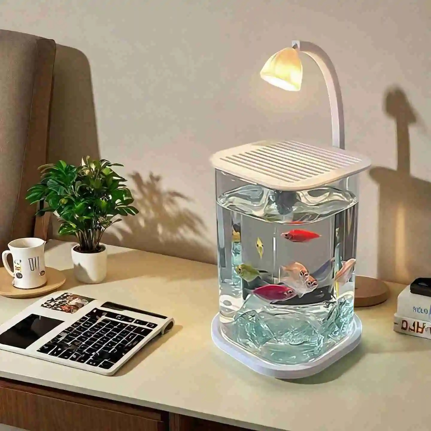 Mini Betta Fish Glass Tank Des - Fish Toy In Aquarium recensie en prijs